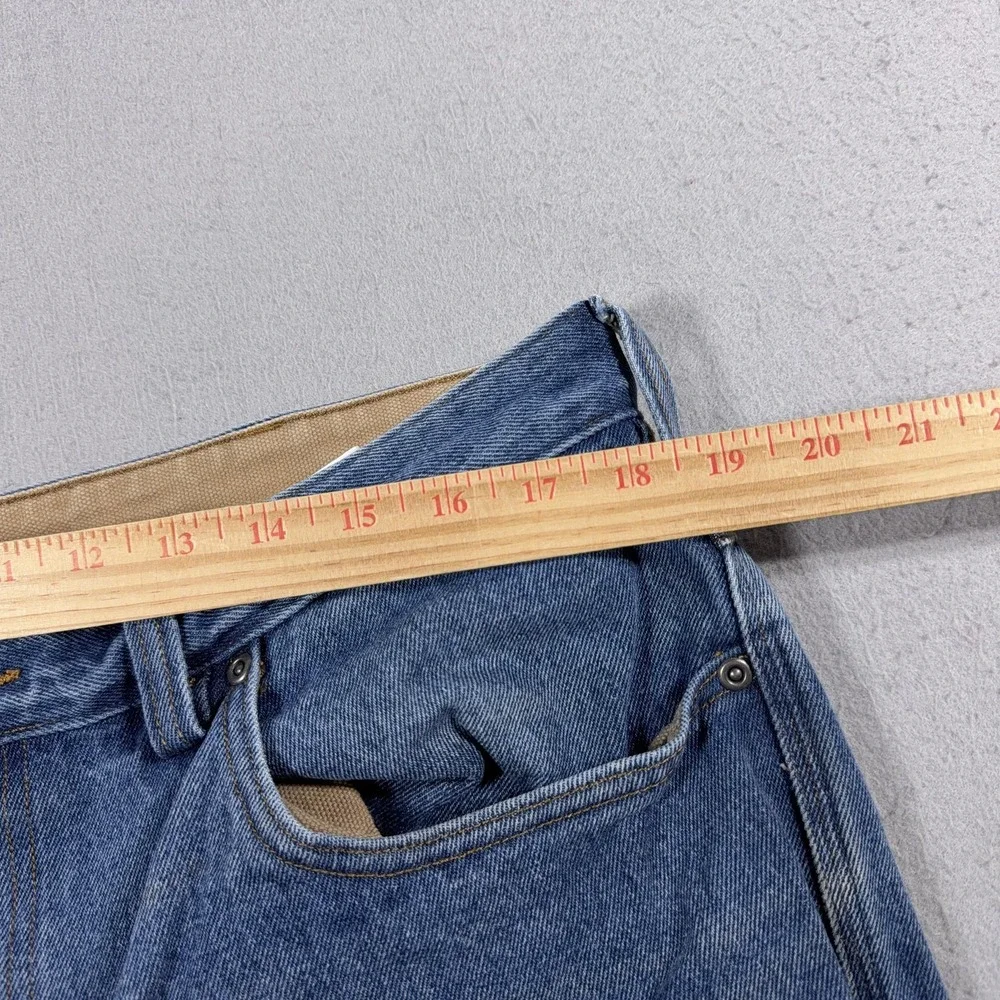 Duluth Trading Jeans Mens 38x32 Blue Denim Straight‎ Leg Work Pants Casual
